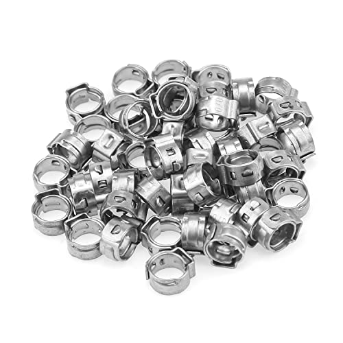 HELIFOUNER 50 Stück 6-7 mm 304 Edelstahl Einzelohr-Schlauchschellen von HELIFOUNER