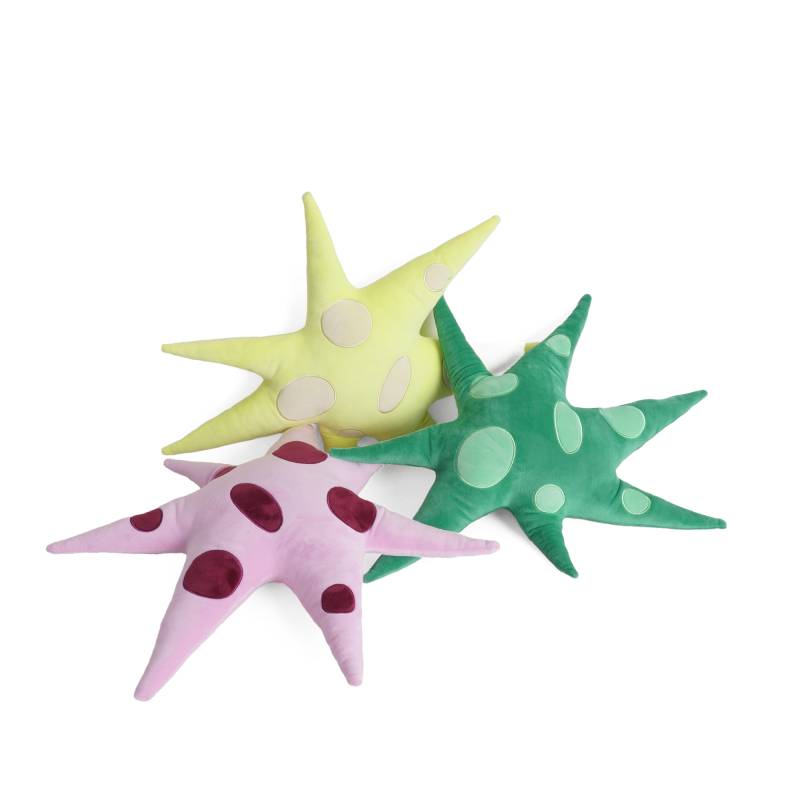 Kissen POLAR STAR Polyester 40x40x40cm Gelb Kissen von HELIO FERRETTI