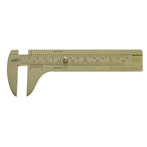 Helios-Preisser Knopfmaß, Hartmessing mitt Nonius, 100x25 mm von HELIOS-PREISSER
