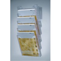 H61031- 02 Wandprospekthalter 5 Fächer din A4 Kunststoff glasklar von HELIT