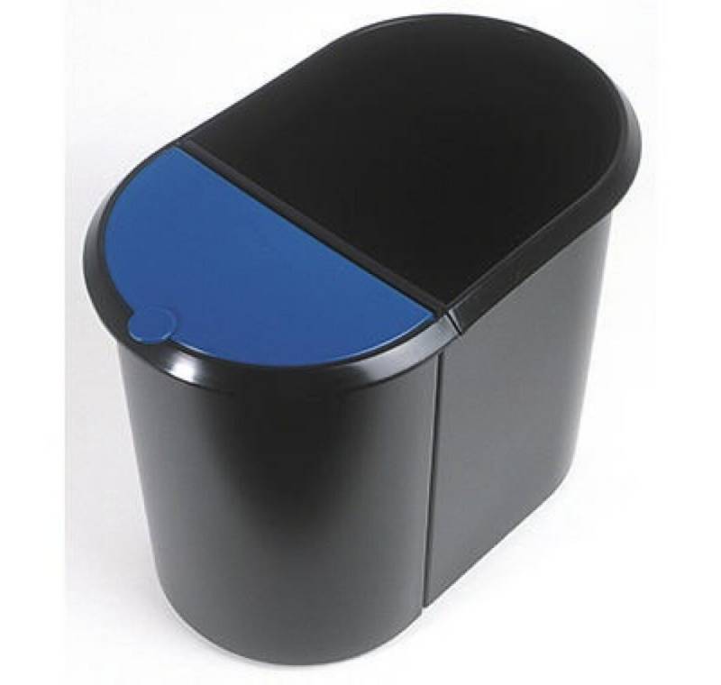 HELIT Papierkorb Papierkorb Duo-System H6103993 29l Form: oval von HELIT