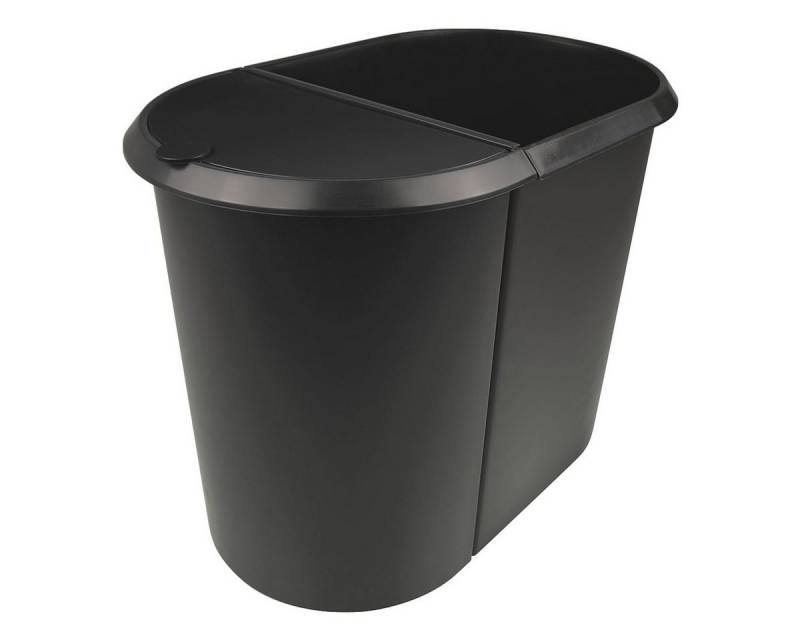 HELIT Papierkorb the double, 20 + 9 Liter, mit umlaufendem Griffrand von HELIT