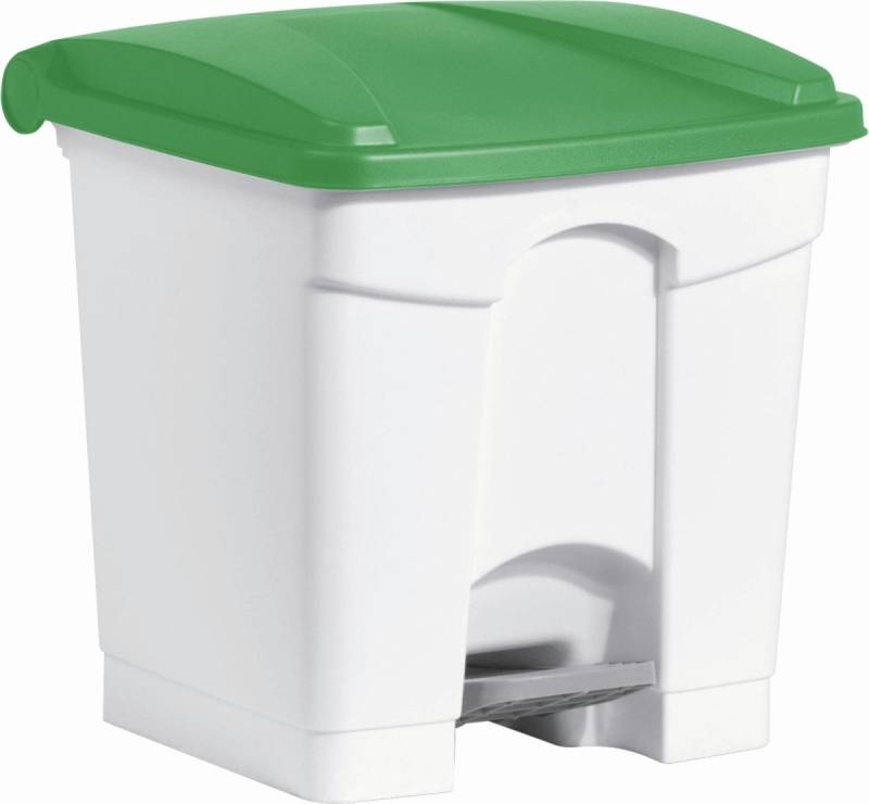 HELIT Papierkorb Tretabfallbehälter 30l Kunststoff grau Deckel grün HELIT Papierkorb Tretabfallbehälter 30l Kunststoff grau Deckel grün von HELIT