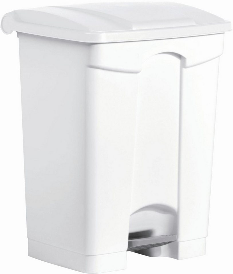 HELIT Papierkorb Tretabfallbehälter Kunststoff rechteckig 70l weiß mit weißem Deckel HELIT Papierkorb Tretabfallbehälter Kunststoff rechteckig 70l weiß mit weißem Deckel von HELIT