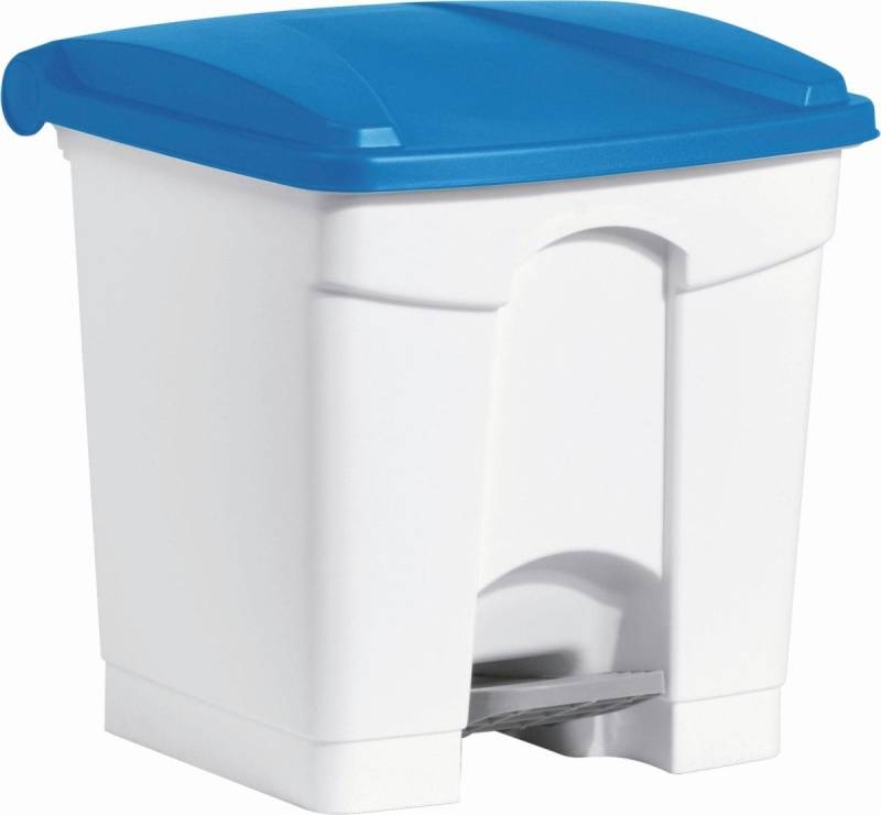 HELIT Papierkorb Tretabfallbehälter 30l Kunststoff grau Deckel blau HELIT Papierkorb Tretabfallbehälter 30l Kunststoff grau Deckel blau von HELIT