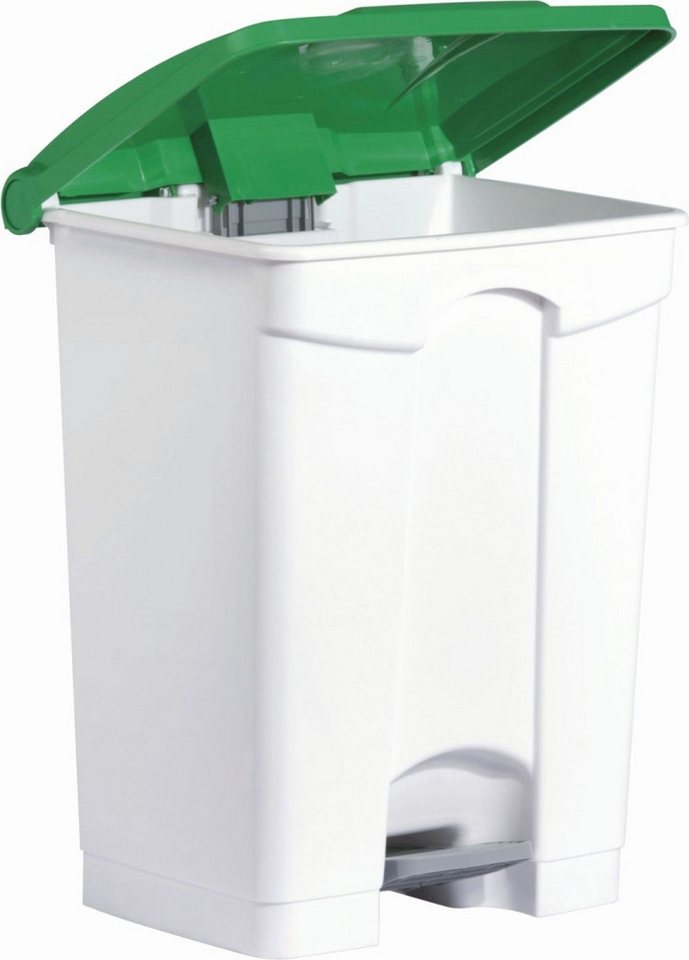 HELIT Papierkorb Tretabfallbehälter 68l Kunststoff grau Deckel grün HELIT Papierkorb Tretabfallbehälter 68l Kunststoff grau Deckel grün von HELIT
