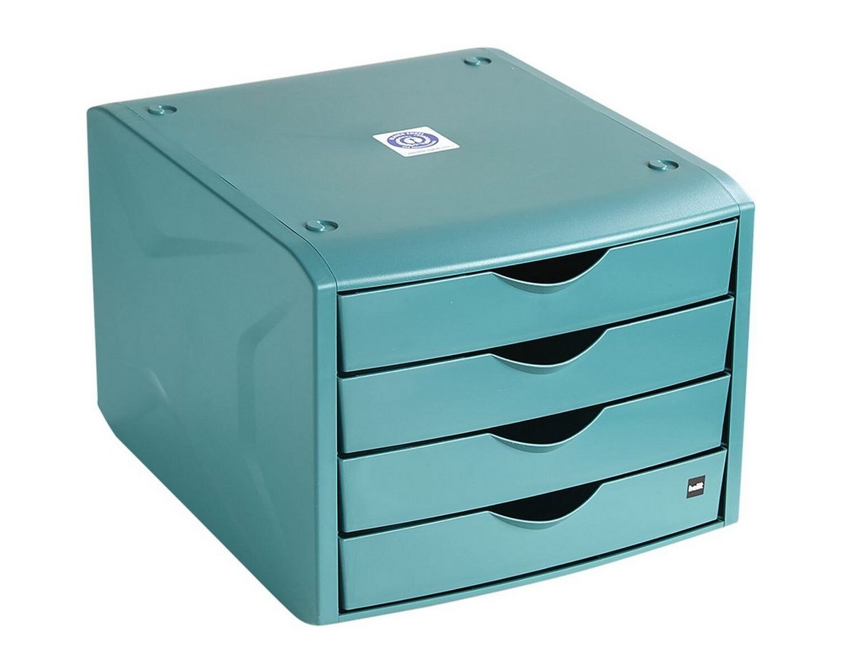HELIT Schubladenbox the green chameleon, mit 4 Schubladen, geschlossen, stapelbar, Recycling-Kunststoff HELIT Schubladenbox the green chameleon, mit 4 Schubladen, geschlossen, stapelbar, Recycling-Kunststoff von HELIT