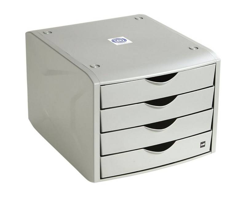 HELIT Schubladenbox the green chameleon, mit 4 Schubladen, geschlossen, stapelbar, Recycling-Kunststoff von HELIT