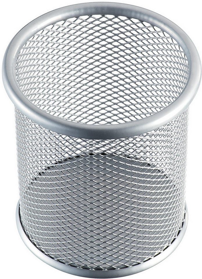 HELIT Tischaufsatz Stifteköcher Mesh Metall silber von HELIT