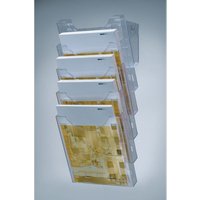 H61031-08 Wandprospekthalter 5 Fächer din A4 Kunststoff grautransparent von HELIT