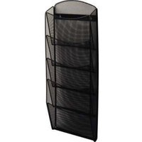 Helit - Wand-Prospekthalter Mesh H6260095 din A4 5Fächer Stahl sw von HELIT