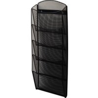 Helit - Wand-Prospekthalter Mesh H6260095 din A4 5Fächer Stahl sw von HELIT