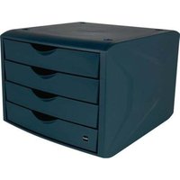 Helit - Schubladenbox m.Auszugssperre 4 Schubl.blau H215xB265xT332mm von HELIT