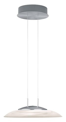 HELL höllisch gutes Licht LED-Pendelleuchte - Nickel matt - Weiß - 42 x 150 cm - Glas - Metall - 1-flammig - höhenverstellbar von HELL höllisch gutes Licht