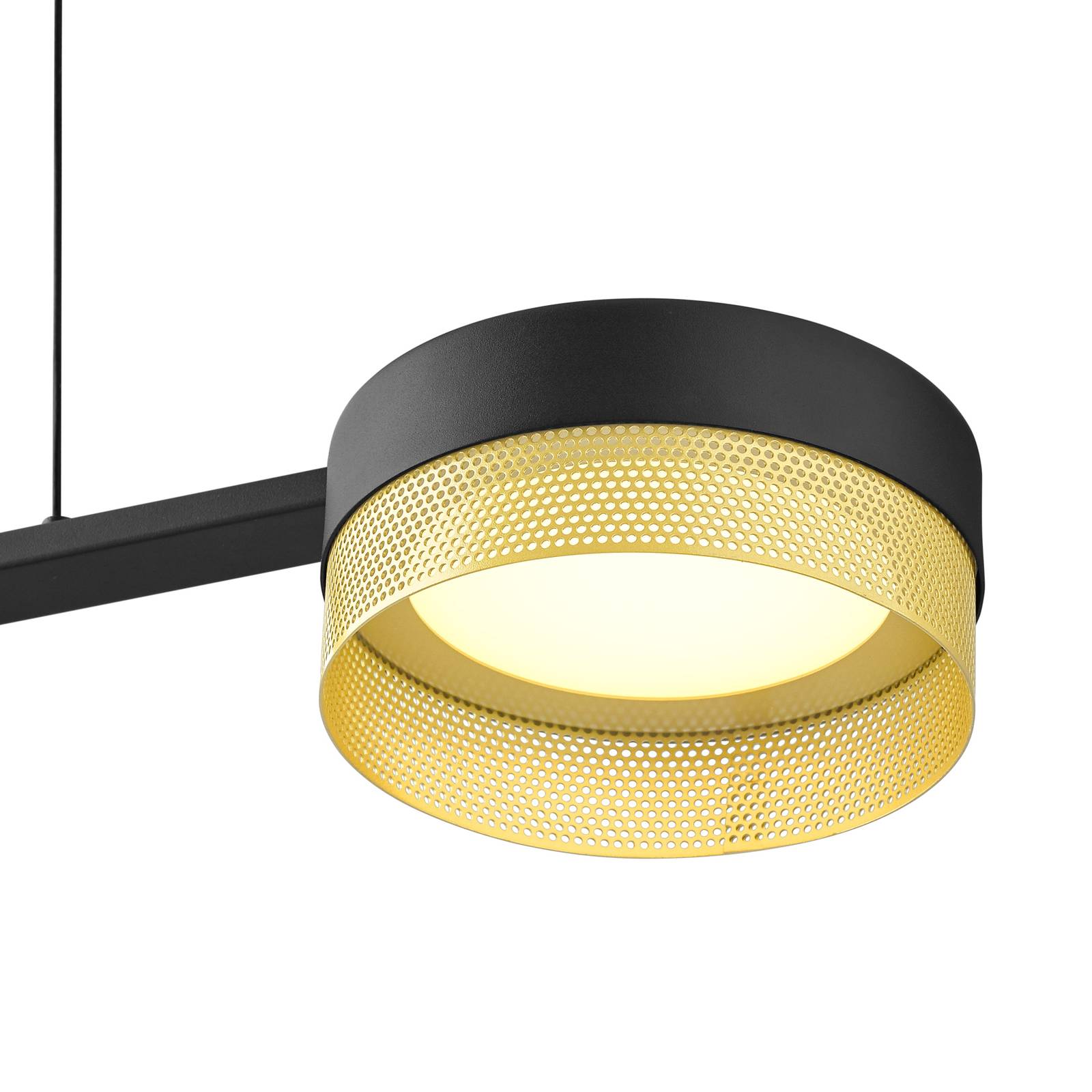 LED-Hängeleuchte Mesh 3fl. Dimmer, schwarz/gold von HELL