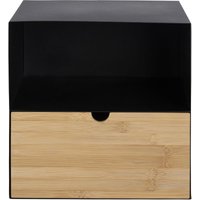 Hellin - Joliet Nachttisch wandhängend mit 1 Ablage und 1 Schublade, schwarz. von HELLIN