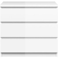 Nada Kommode breit 3 Schubladen weiss hochglanz. von HELLIN