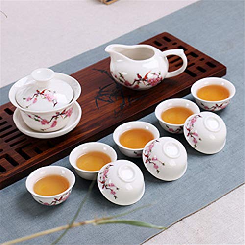 HELLOYOUNG CJ234 Teeservice Enthält insgesamt 10 Stück. Hochwertiger, eleganter Gaiwan. Schöner und einfacher Teekannenkessel. Chinese Porcelana Tea Se (B) von HELLOYOUNG