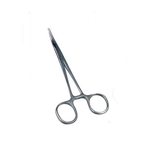 Stainless Steel Straight and Curved Hemostatic Forceps Stainless Steel Pet Fishing Forceps Medical Dental Scissors (16cm Curved Head) von HELLOYOUNG