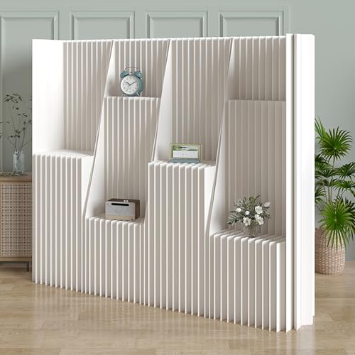 HELLOpoper Faltbarer Raumteiler aus Kraftpapier Vielseitig einsetzbar im Büro, Wohnzimmer oder Beauty-Salon. Freistehende Trennwand für Flexible Raumgestaltung (H1.6m, L5m) von HELLOpoper
