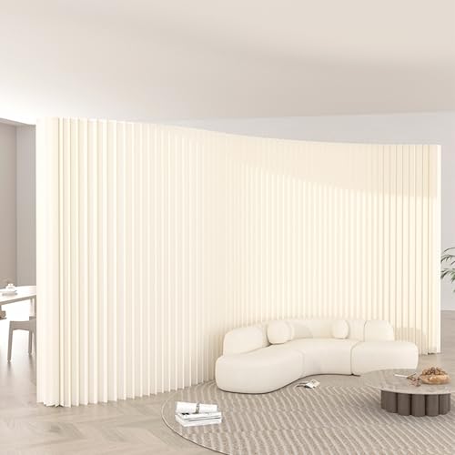 HELLOpoper Raumteiler Privatsphäre Bildschirm – Faltbar, freistehend, aus umweltfreundlichem Kraftpapier, wandelbar für Büros, Wohnzimmer und Schönheitssalons (White, H2m*L4m) von HELLOpoper