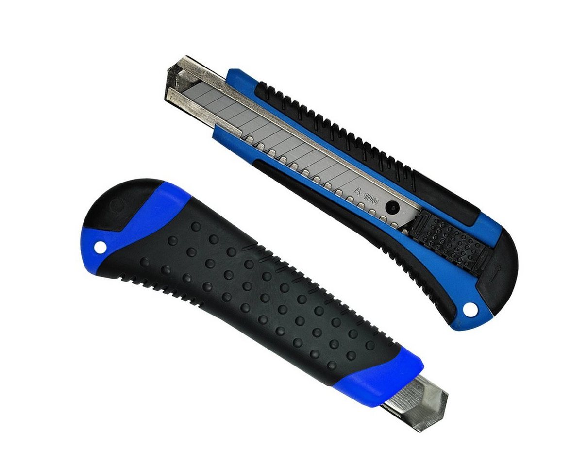 HELO24 Cuttermesser Teppichmesser Paketmesser Blau 20 Stück 18mm, (20-tlg) von HELO24