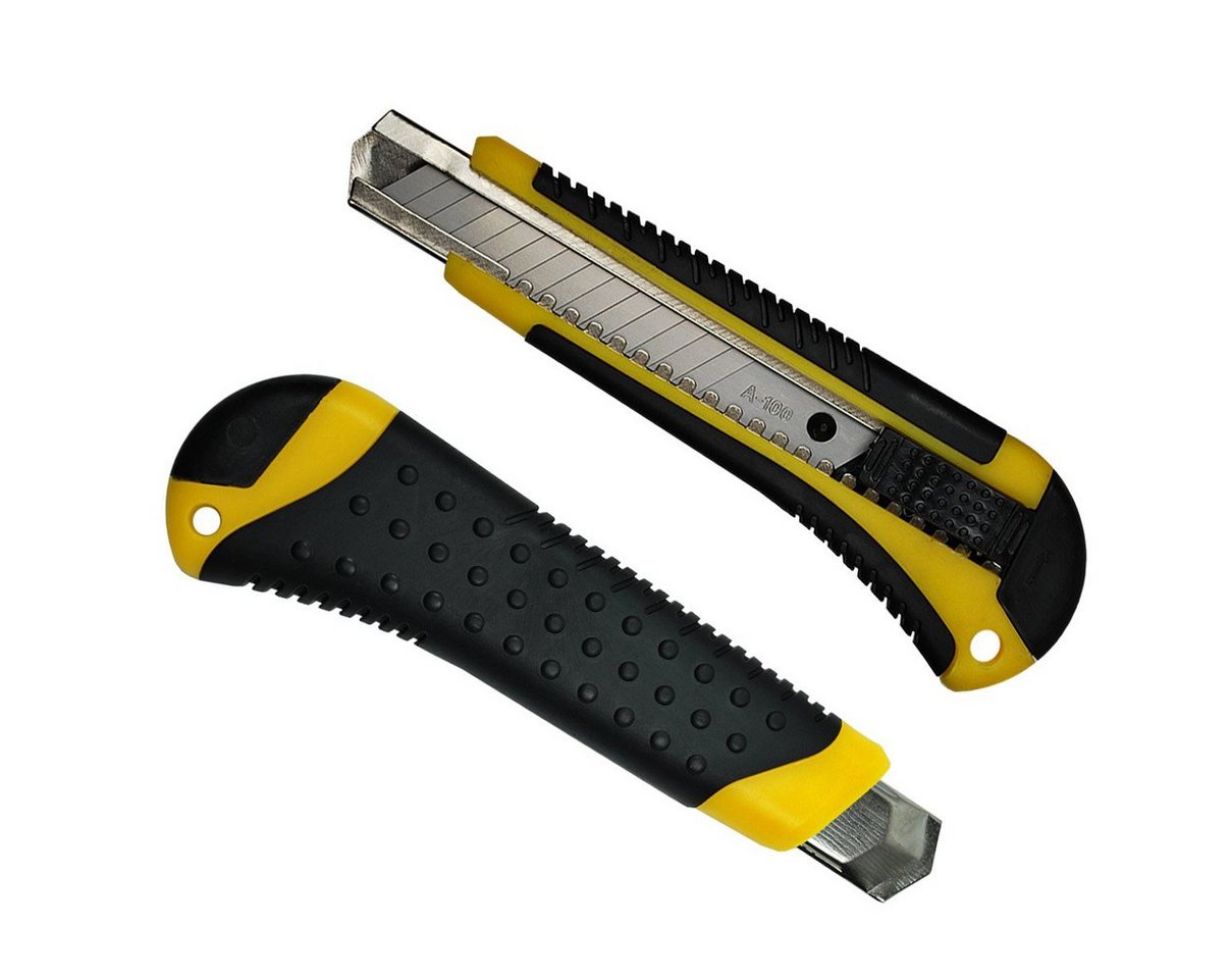 HELO24 Cuttermesser Teppichmesser Paketmesser Gelb 100 Stück, (100-tlg) von HELO24