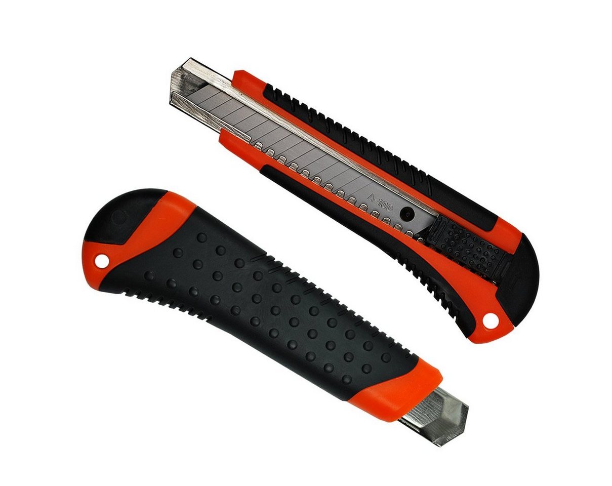 HELO24 Cuttermesser Teppichmesser Paketmesser Orange 100 Stück 18mm, (100-tlg) von HELO24