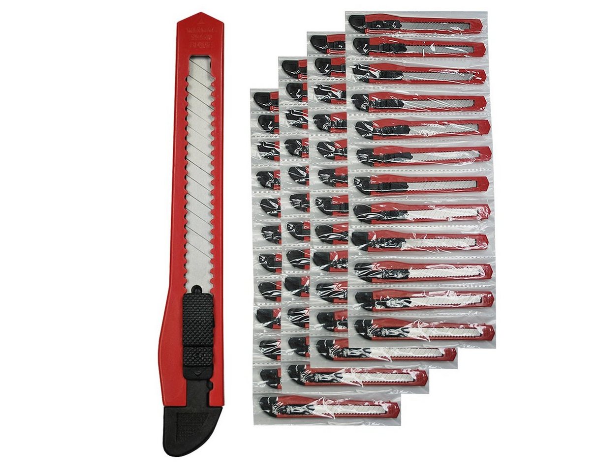 HELO24 Cuttermesser Teppichmesser Paketmesser Rot 48 Stück 8mm, (48-tlg) von HELO24