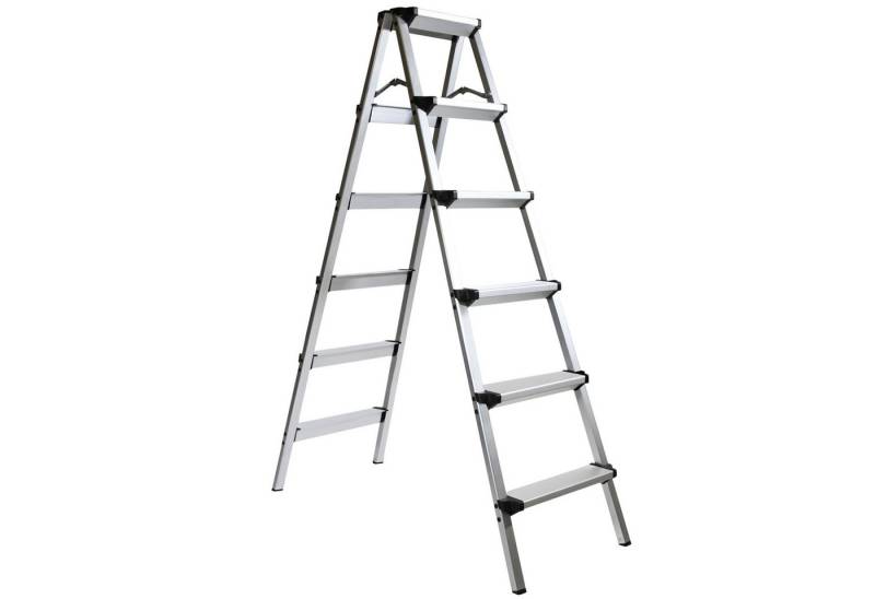 HELO24 Doppelleiter Alu Leiter Klapptritt Trittbank 150 kg Klappbar D6 - 2x6 Stufen HELO24 Doppelleiter Alu Leiter Klapptritt Trittbank 150 kg Klappbar D6 - 2x6 Stufen von HELO24