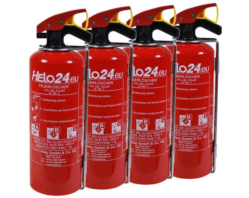 HELO24 Pulver-Feuerlöscher 4 x 1kg A1 von HELO24
