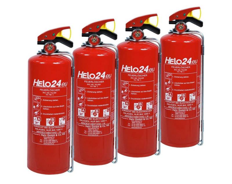 HELO24 Pulver-Feuerlöscher 4 x 2kg D2 von HELO24
