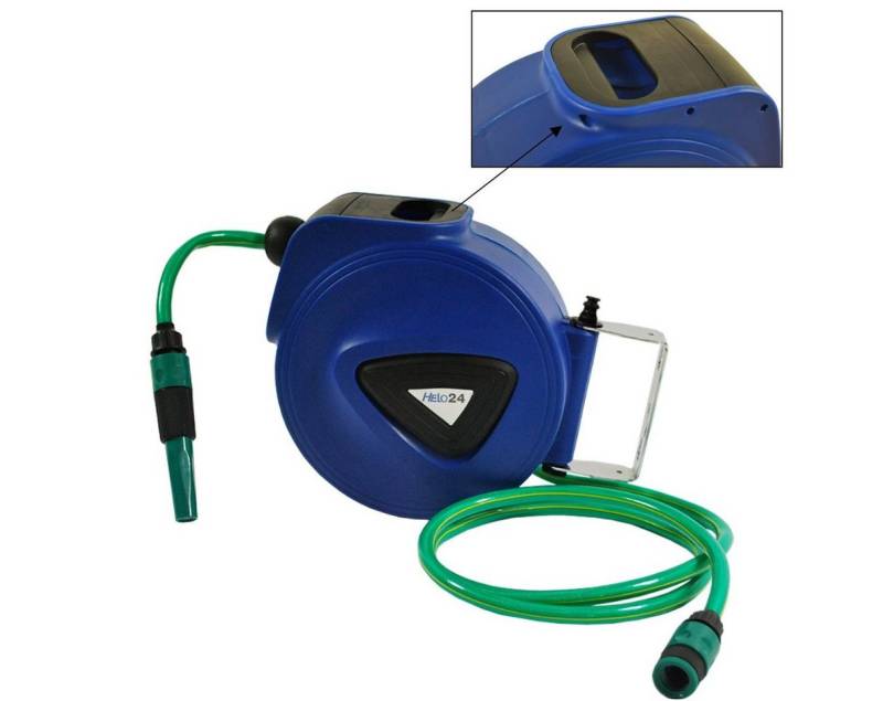 HELO24 Schlauchtrommel Wasserschlauchtrommel 15m blau von HELO24