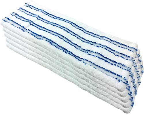 HELOME 5X Microfaser-Möppe für 50cm-Mopp-Klapphalter - Wischmöppe für Reinigungsunternehmen - Wischbezüge mit Abrasivstreifen - Professionelle Taschenbezüge für Feuchtreinigung und Trockenreinigung von HELOME