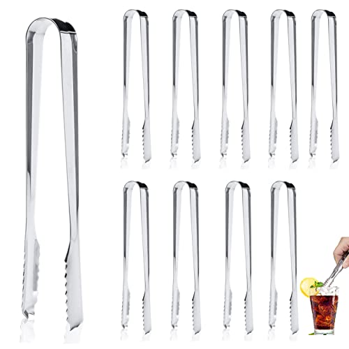 Eiszange Set, 10 Stück Edelstahl Zuckerzange Eiswürfelzange Salatzange Gebäckzange Süßigkeiten Candy Clip Servierzange Küchenzange für Hochzeit Party Candy Bar von HELOVGE