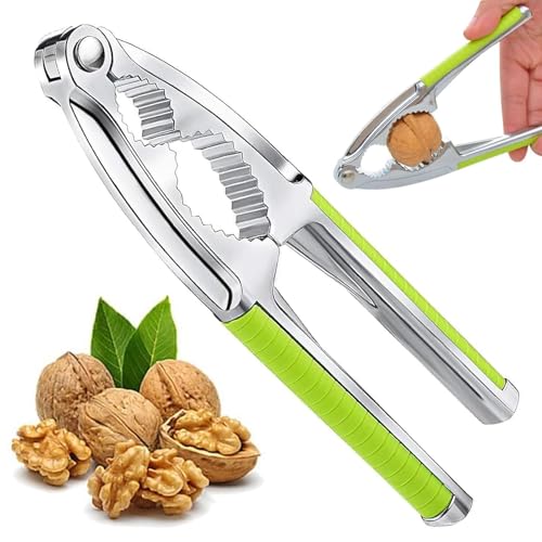 HELOVGE Nussknacker,1 Stück Edelstahl Nußknacker Nussknacker Walnüsse Multifunktionaler Nussknacker für Pecan Walnut Mandeln Haselnüsse Pistazien von HELOVGE