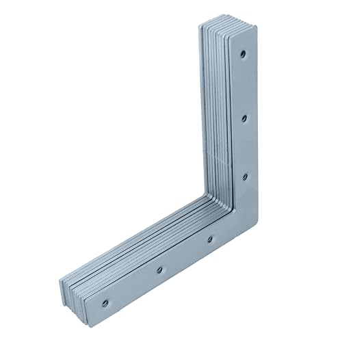 HELPMATE – 12 Stück Flachwinkel 120x120x18mm – Holzverbinder galvanisch verzinkt & blau passiviert – Eckwinkel mit hervorragendem Korrosionsschutz, stabil & langlebig – einfache Montage von HELPMATE