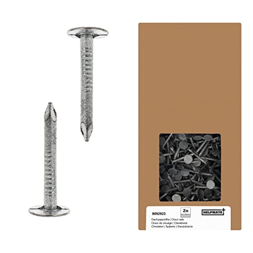 HELPMATE – Dachpappennägel 2,0x20 mm mechanisch verzinkt – 1kg Dachpappstifte Typ B – Dachpappnägel DIN 1160 B – Dachnägel ideal für Dachpappe, Kunststoffplanen & Schiefernplatten von HELPMATE