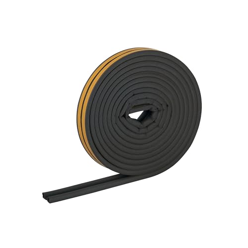 HELPMATE – Dichtungsband selbstklebend für Fenster & Türen – Fensterdichtung/Türdichtung zum Isolieren von Spalten mit 2,5 bis 5 mm Breite – Dichtband 9 x 5,5 mm (P-Profil | 12 Meter | Schwarz) von HELPMATE