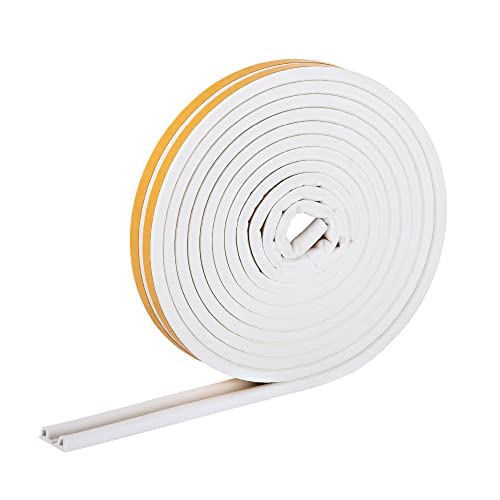 HELPMATE – Dichtungsband selbstklebend für Fenster & Türen – Fensterdichtung/Türdichtung zum Isolieren von Spalten mit 2,5 bis 5 mm Breite – Dichtband 9 x 5,5 mm (P-Profil | 18 Meter | Weiß) von HELPMATE
