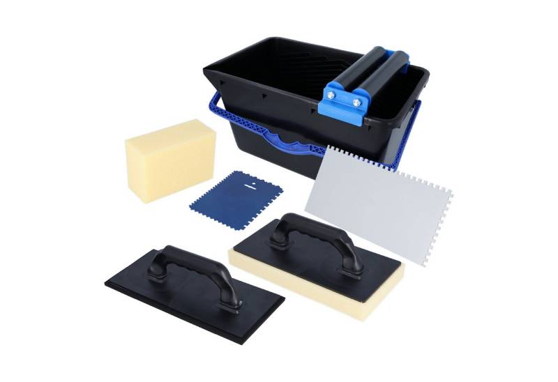 HELPMATE Fliesenkelle Fliesenwaschset 7-teilig 18L Eimer, Doppelrollen, Waschbrett, Verfugb (Fliesenwaschset 5-teilig 12L Eimer-St) von HELPMATE