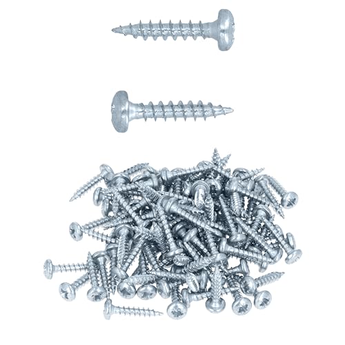 HELPMATE - Holzverbinderschrauben 4,0x20 galvanisch verzinkt - 100 Stück Universalschrauben Linsenkopf mit PZ2-Antrieb und Vollgewinde - Zur Befestigung von Beschlägen auf Holz von HELPMATE
