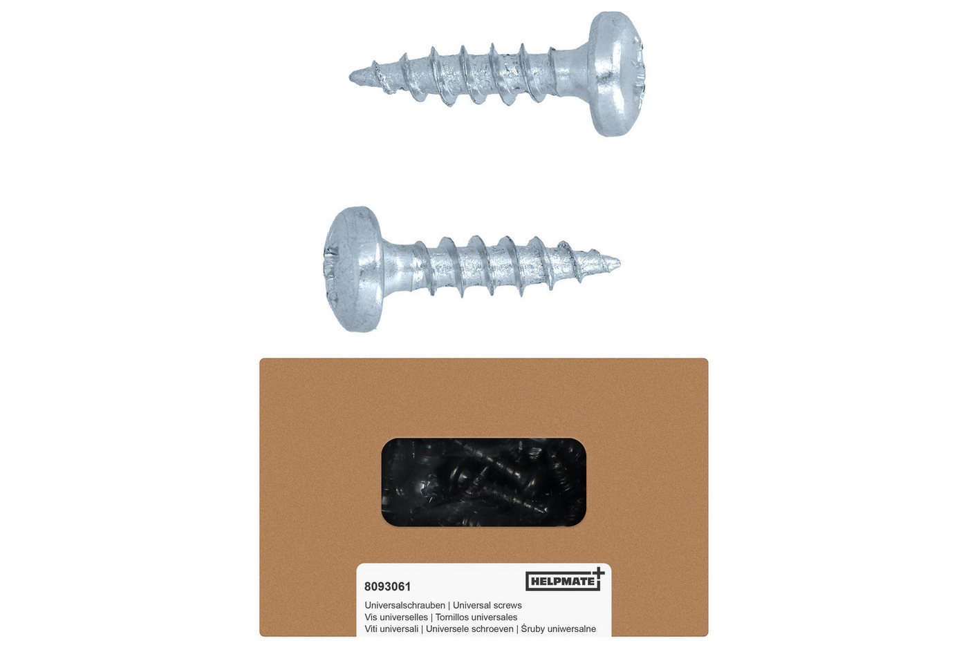 HELPMATE Schraube 4,0x16 mm verzinkt 250 Stück - PZ2 und Vollgewinde, (250 St) von HELPMATE