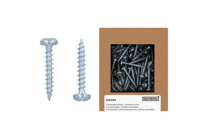 HELPMATE Schraube 4,0x25 mm verzinkt 250 Stück - PZ2 und Vollgewinde von HELPMATE
