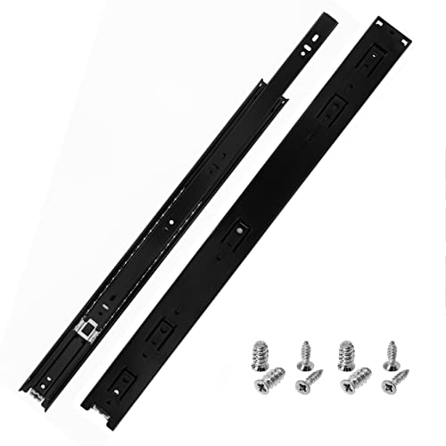 HELPMATE Schubladenschienen schwarz Vollauszug 500 mm 1 Paar 2er Set Kugelvollauszüge 35 kg Traglast Schubladenauszug Schienensystem Schubladenführung Stahl schwarz lackiert inkl. Befestigungsmaterial von HELPMATE