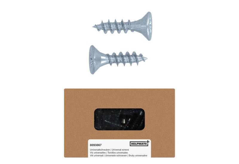 HELPMATE Senkschraube 4,0x16 mm verzinkt, 250 Stück - PZ2 und Vollgewinde, (250 St) von HELPMATE