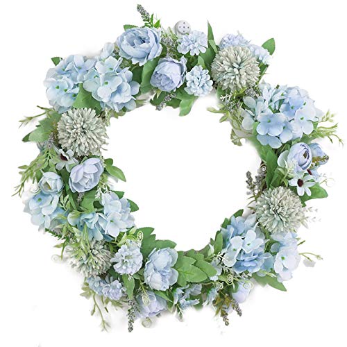 HELTER Künstliche Pfingstrosen Hortensie Kranz 40cm Seide Pfingstrosen Kranz mit grünen Blättern Frühlingskranz Türkranz mit grünen Blättern HELTER Künstliche Pfingstrosen Hortensie Kranz 40cm Seide Pfingstrosen Kranz mit grünen Blättern Frühlingskranz Türkranz mit grünen Blättern von HELTER