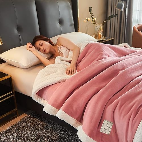Wolldecke Dicke Winter-Decke warm halten Queen-Size-weiche Wärme-Fleecedecken for das Bett Bequeme dreischichtige gewichtete Decke Geeignet für kleine Kanapees, Mittagspausen ( Farbe : Bean Paste , Si Wolldecke Dicke Winter-Decke warm halten Queen-Size-weiche Wärme-Fleecedecken for das Bett Bequeme dreischichtige gewichtete Decke Geeignet für kleine Kanapees, Mittagspausen ( Farbe : Bean Paste , Si von HELVES