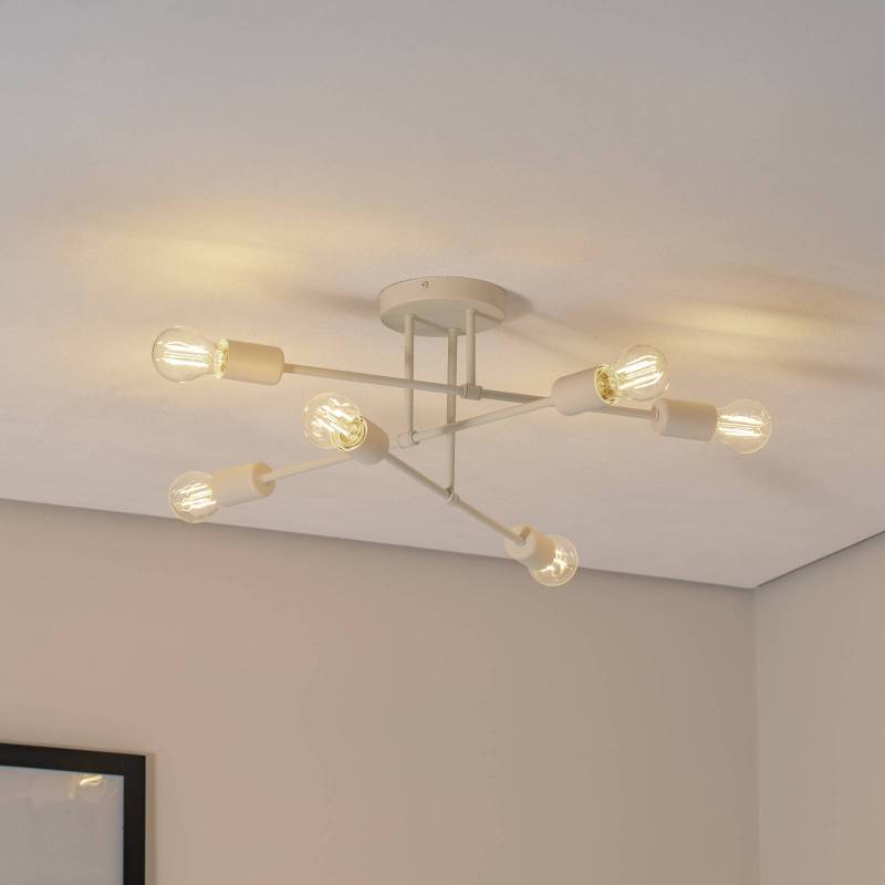 Deckenleuchte Cambridge, 6-flammig, sandfarben, Metall von HELam