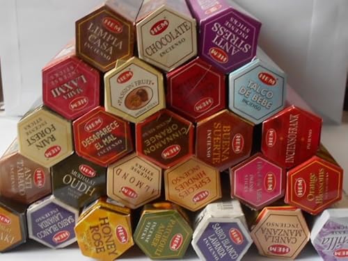 HEM 25 Packungen HEM Räucherstäbchen, je 20 Stück, zufällige Auswahl, plus 2 Brettchen als Halterung. HEM 25 Packungen HEM Räucherstäbchen, je 20 Stück, zufällige Auswahl, plus 2 Brettchen als Halterung. von HEM